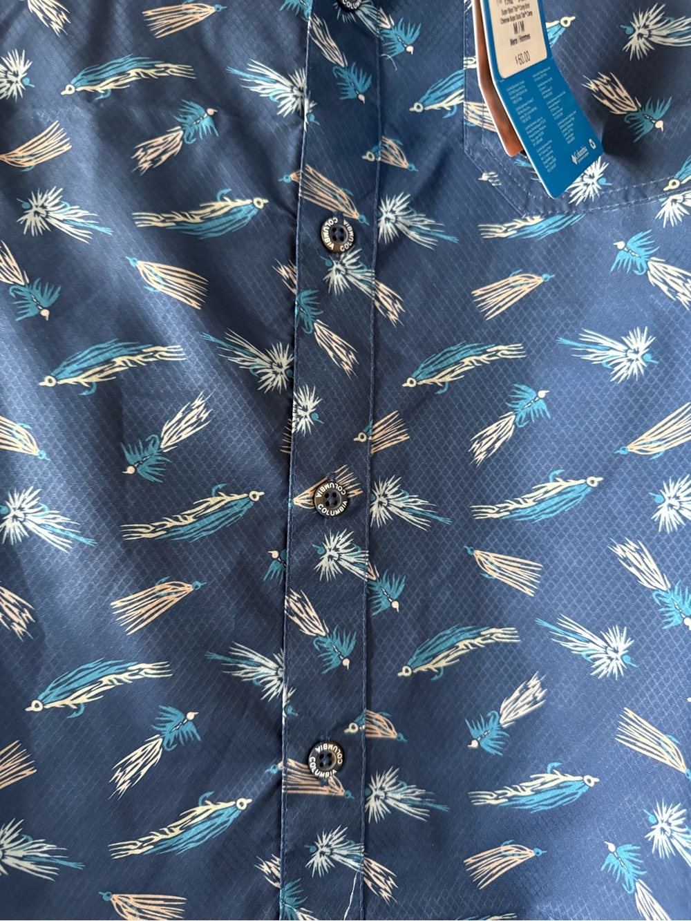 NWT Columbia Men’s Blue PFG Super Slack Tide Camp Shirt - Picture 10 of 16